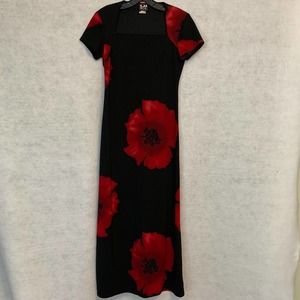 DJ and Co Black Floral Maxi Dress